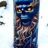 Blue Krampus Christmas spooky travel tumbler