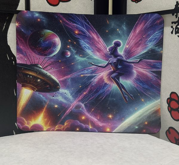 Colorful cosmic fairy butterfly with vibrant wings featuring a celestial design