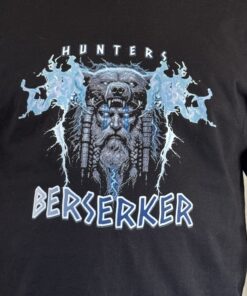 Berserker Viking T-shirt With electric blue flames fear spiking warrior design Hun Berserker