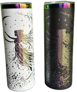 20 oz Iridescent engraved fairy butterfly tumbler