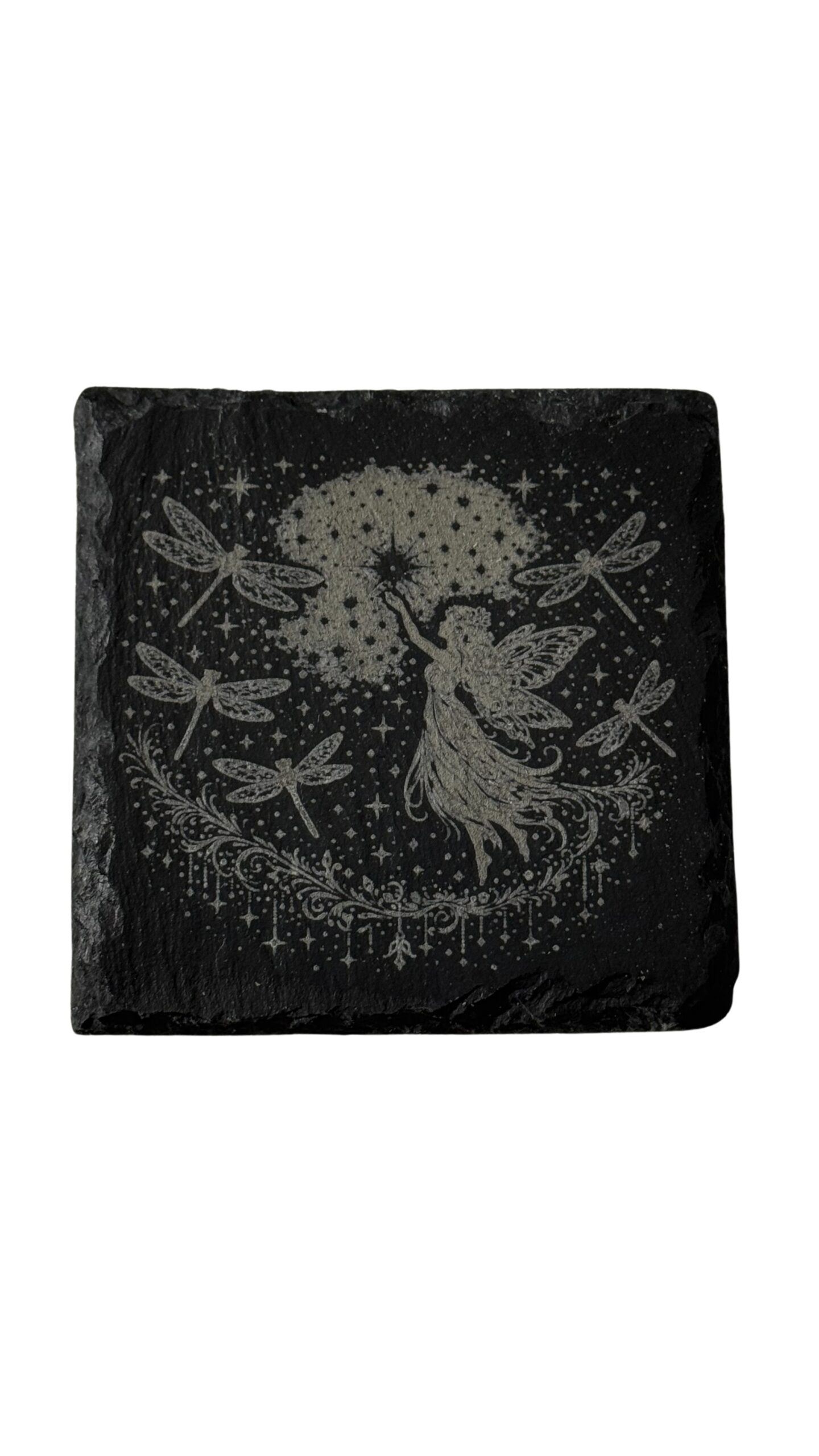 Slate-fairies butterflies and dragonfly coaster pack