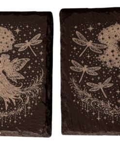 Alternative view of Slate-fairies butterflies and dragonfly coasters