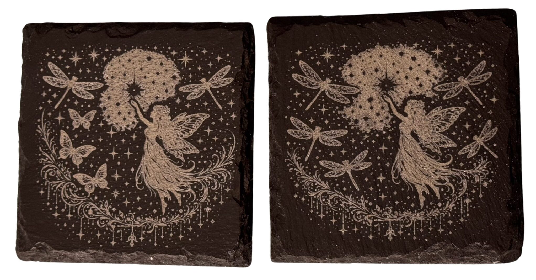 Slate-fairies butterflies and dragonfly coaster pack - Image 2